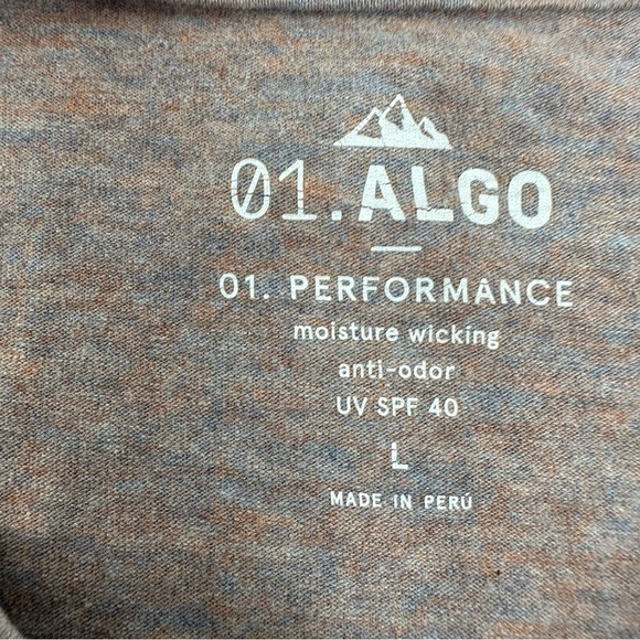 01.ALGO Men's Size Large Heather Mauve Long Sleeve Crew Neck T-Shirt - Picture 8 of 12